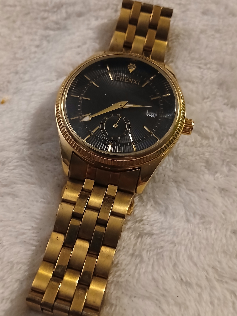 Chenxi Gold-Tone Men's Chronological Watch + Black Dial [NWOT]